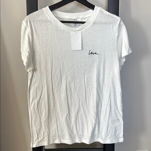 H&M White 'Love' Short Sleeve Tee